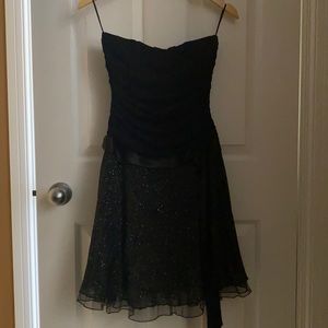 Mini off shoulder black dress